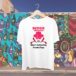 Budgie smugglers- Men’s swimming trunks/Togs Tshirt